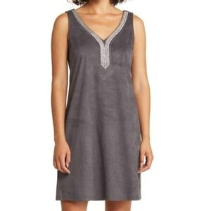 Tommy Bahama  Womens Salina Sands Faux Suede Shift  Mini Dress Size XL